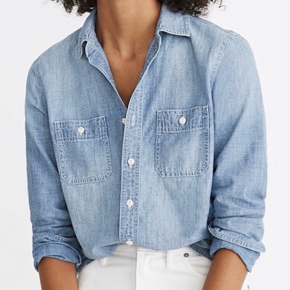 Madewell Light Blue Chambray Button-Down Shirt